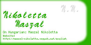 nikoletta maszal business card